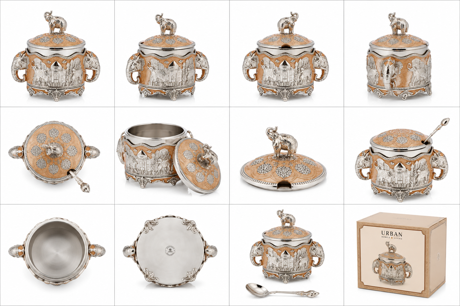 German Silver - Elephant Serving Pot