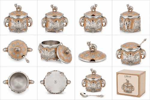 German Silver - Elephant Serving Pot
