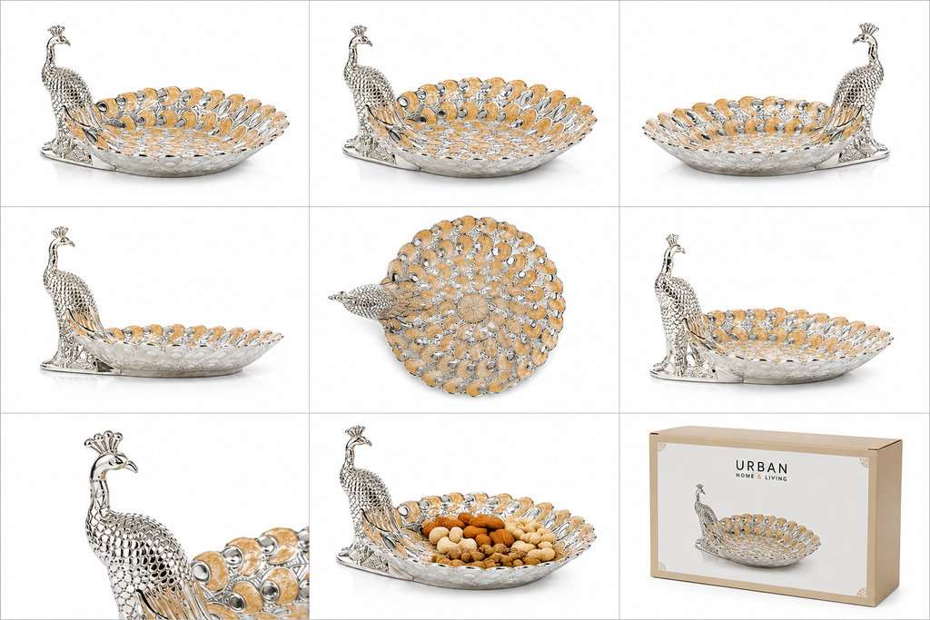 German Silver - Peacock Decorative Plate