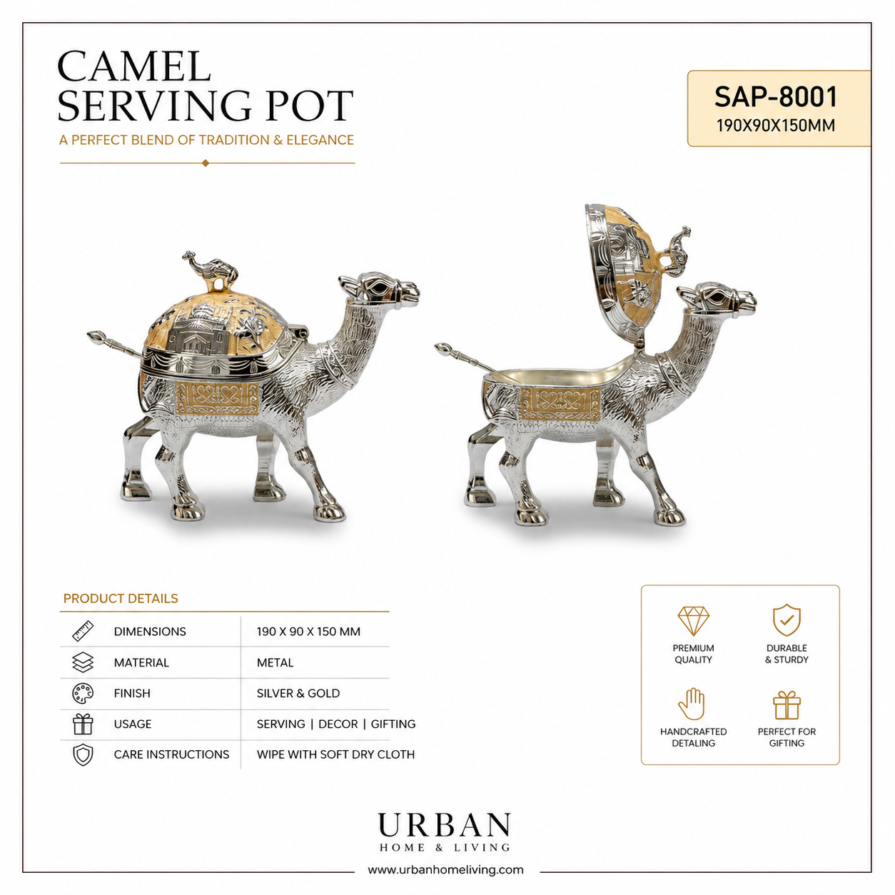 German Silver-Camel Serving Pot