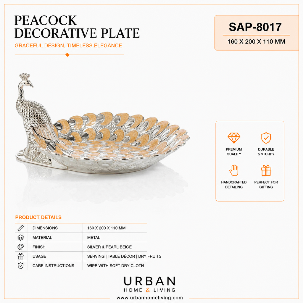 German Silver - Peacock Decorative Plate