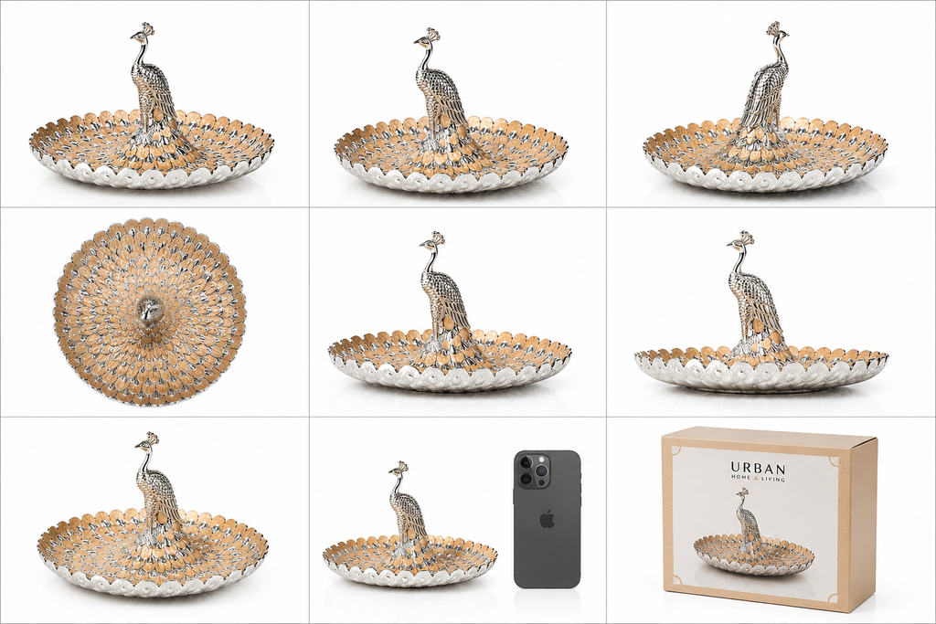 German Silver - Peacock Decorative Plate