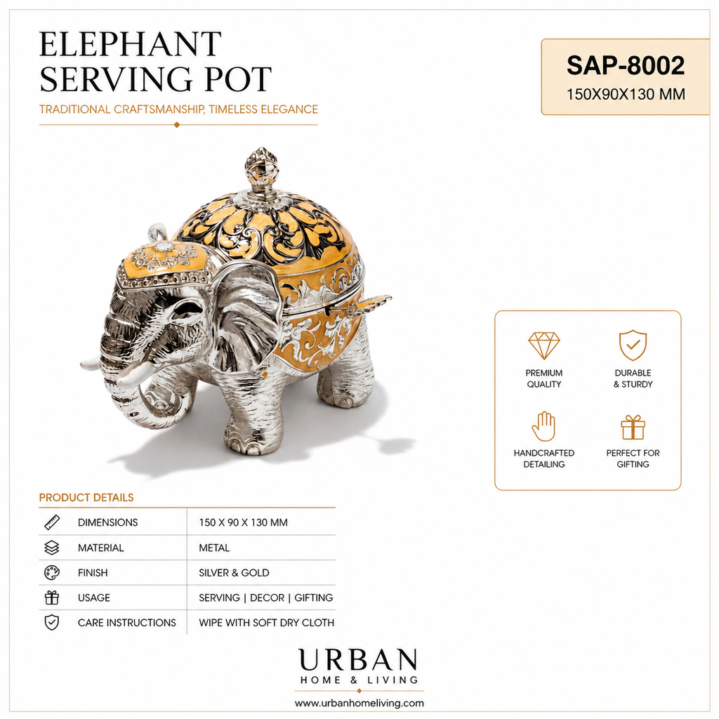 German Silver - Elephant Serving Pot