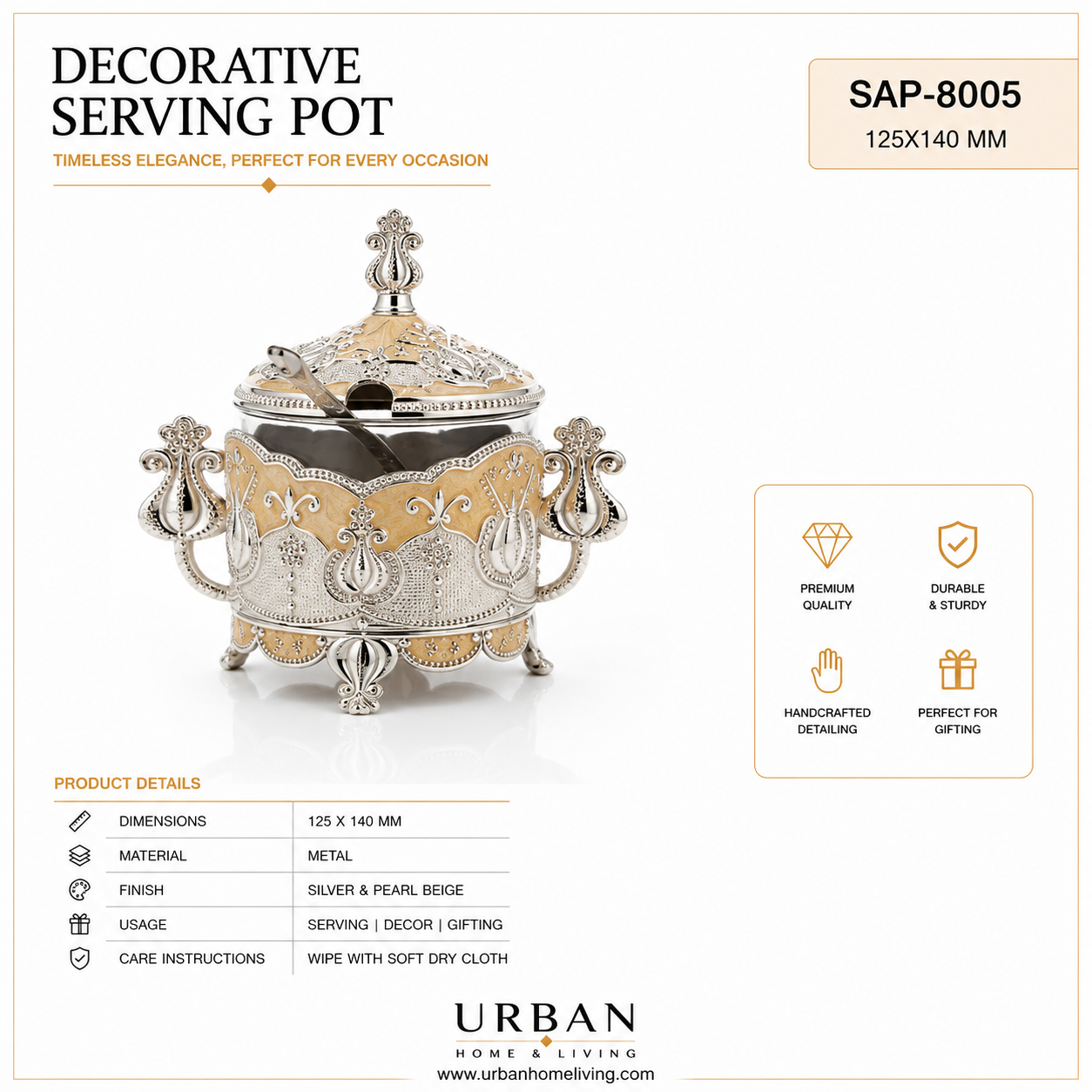German Silver - Decorative Serving Pot